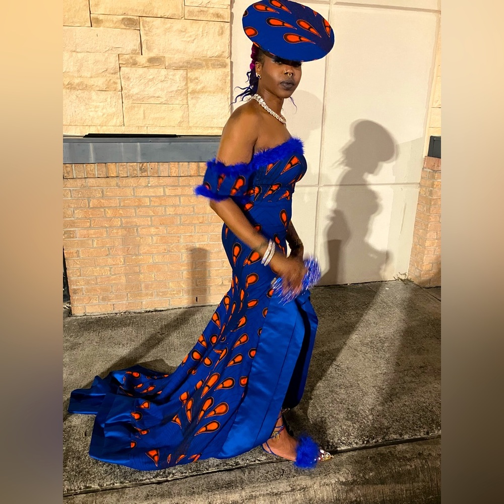 Custom African dress with matching hat